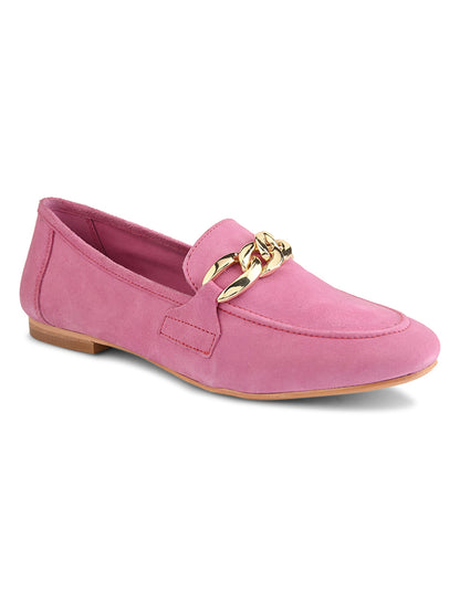 Casual Fusia Leather Ballerinas