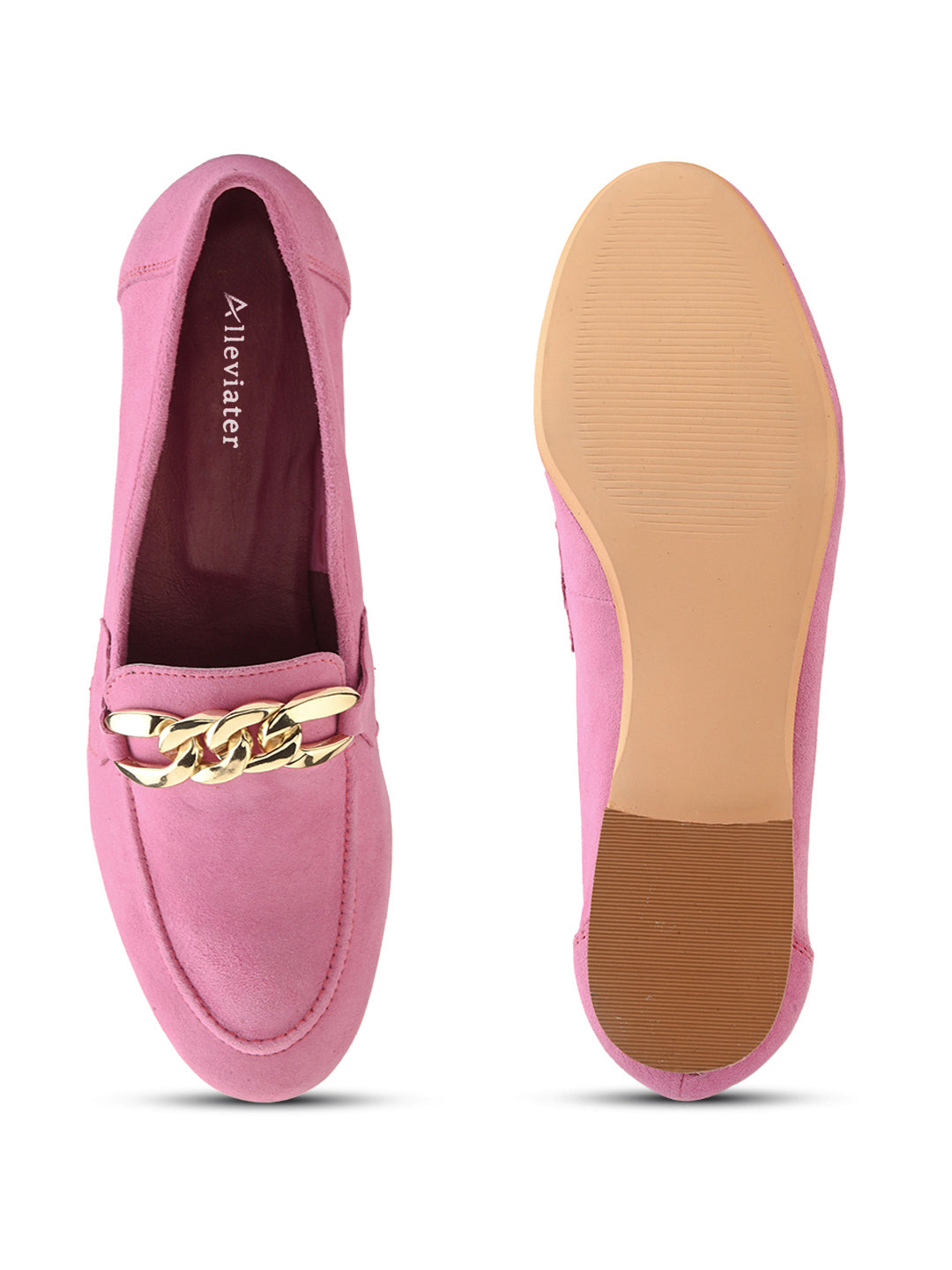 Casual Fusia Leather Ballerinas