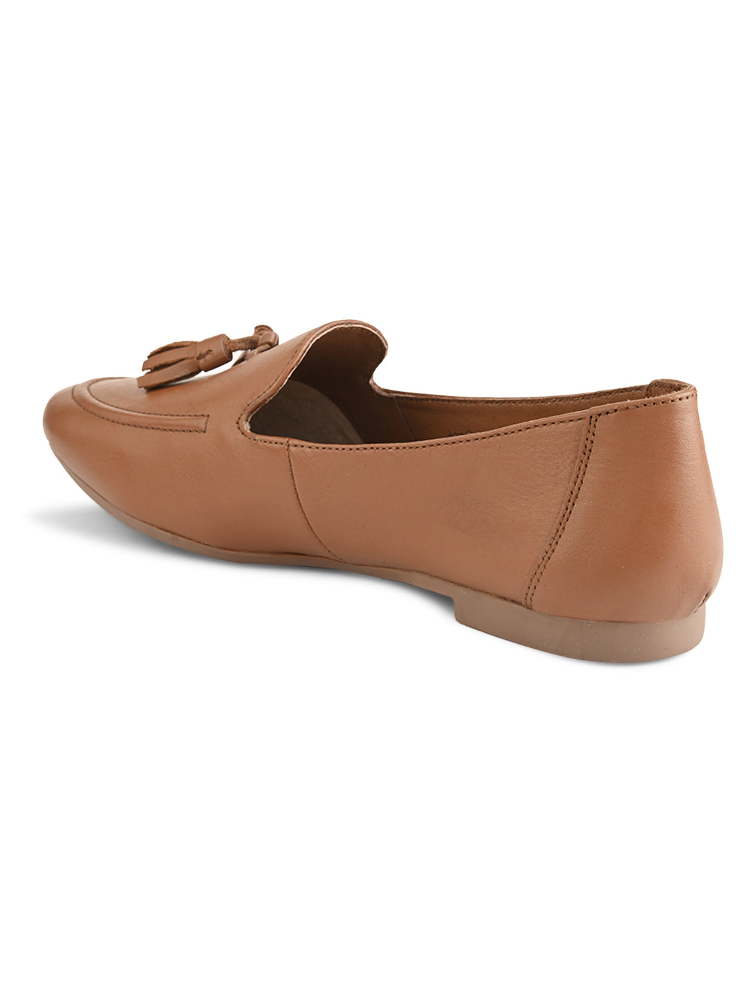 Casual Tan Leather Ballerinas