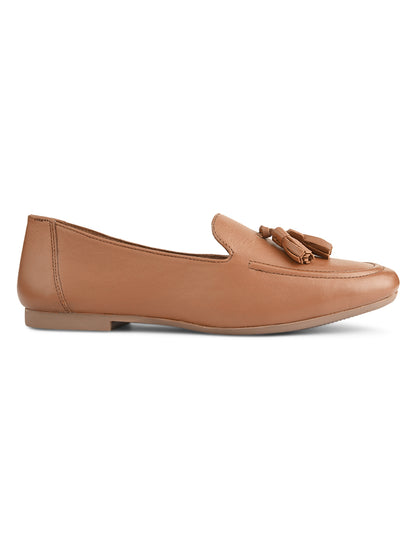 Casual Tan Leather Ballerinas