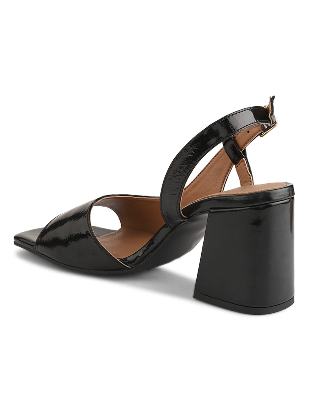 Lässige schwarze Leder-Heels für Damen 