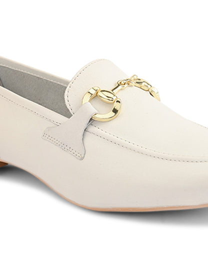 Casual White Leather Ballerinas