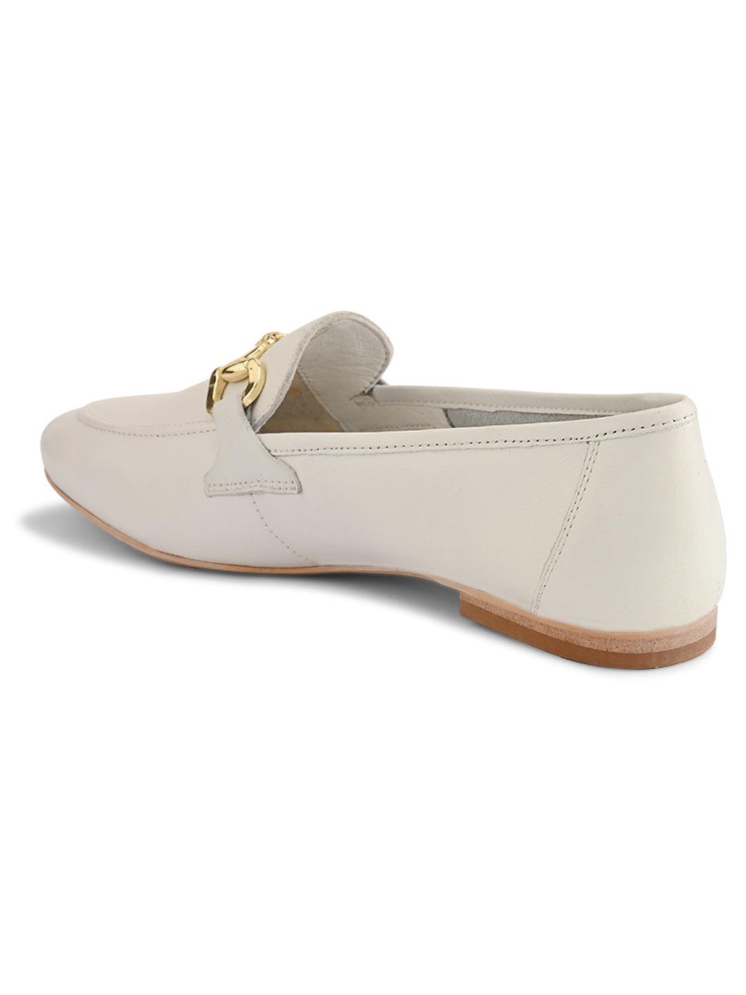 Casual White Leather Ballerinas