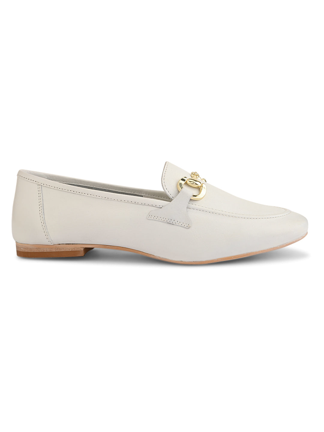 Casual White Leather Ballerinas