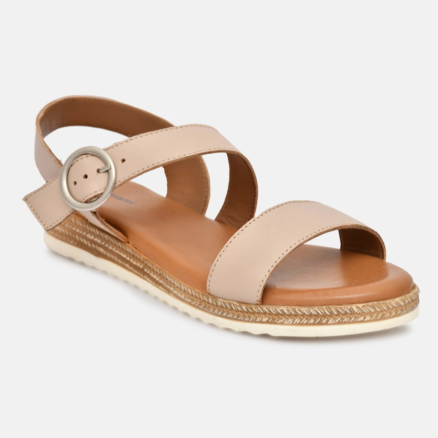 Nude Genuine Leather Sandals