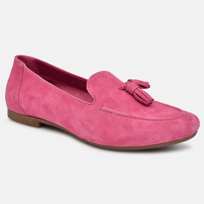 Fuchsia Genuine Leather Ballerinas