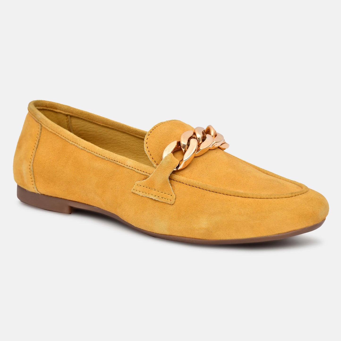 Yellow Genuine Leather Ballerinas