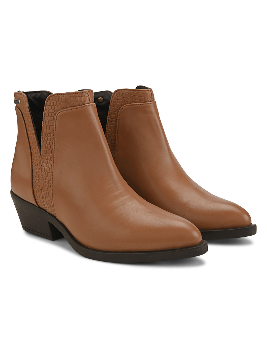 Tan faux sale leather boots