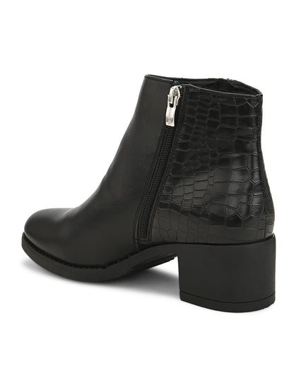 Bottes décontractées en similicuir noir pour femme 