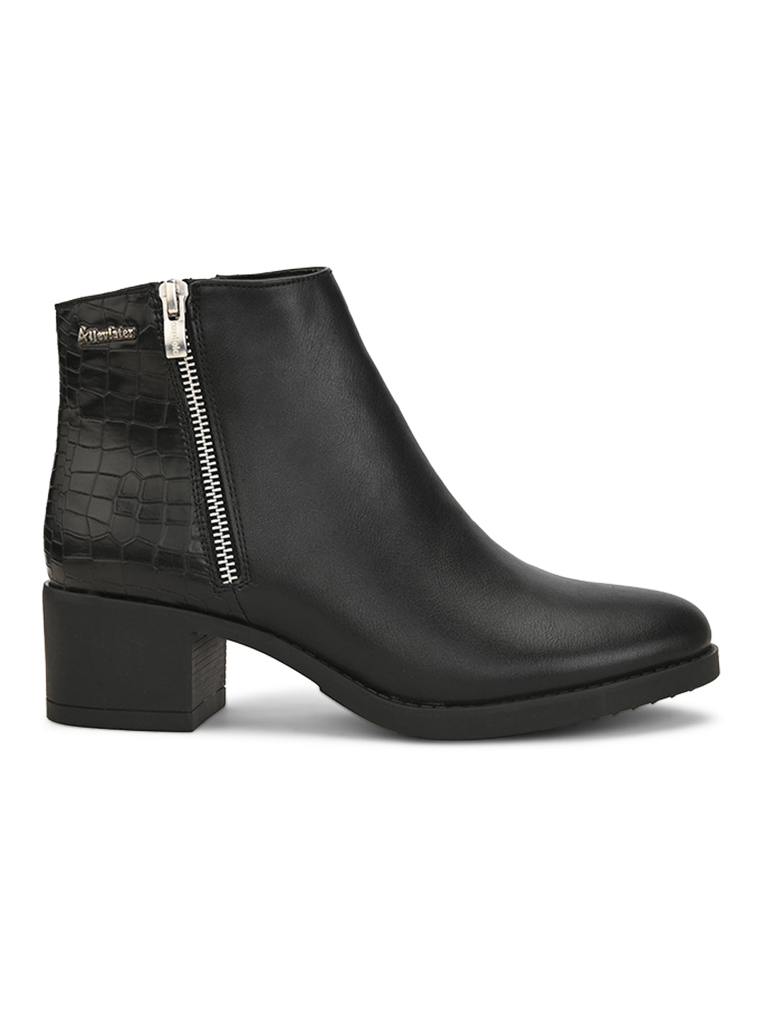 Bottes décontractées en similicuir noir pour femme 