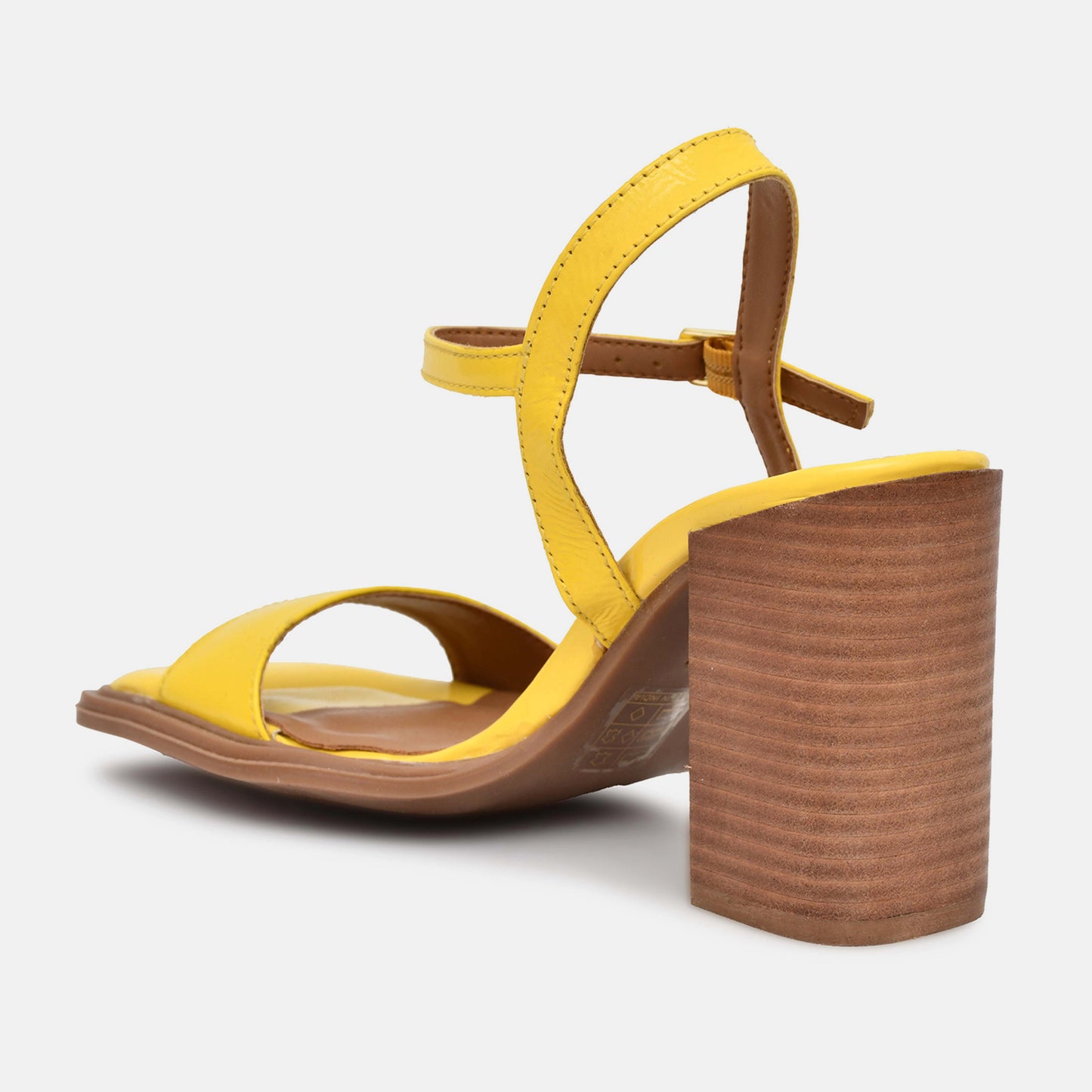 Yellow Genuine Leather Heels