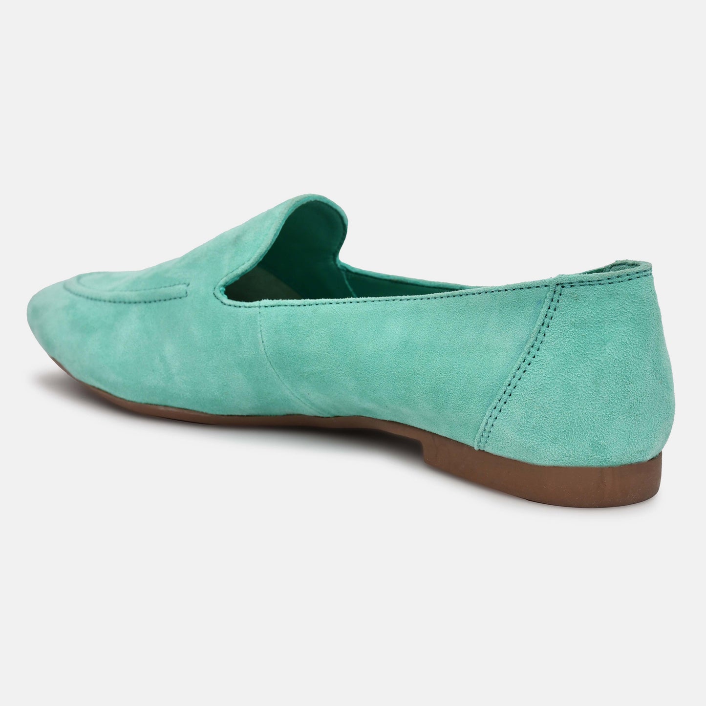 Green Genuine Leather Ballerinas