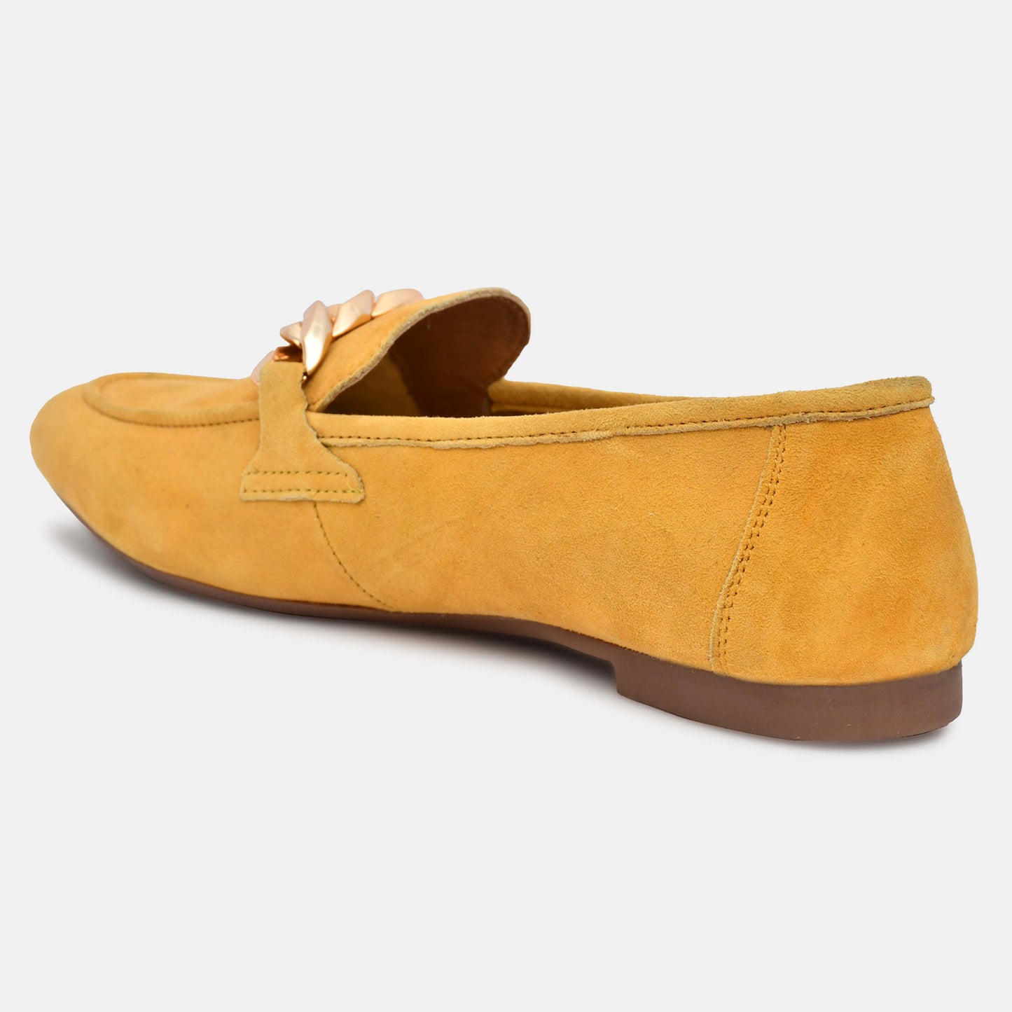 Yellow Genuine Leather Ballerinas