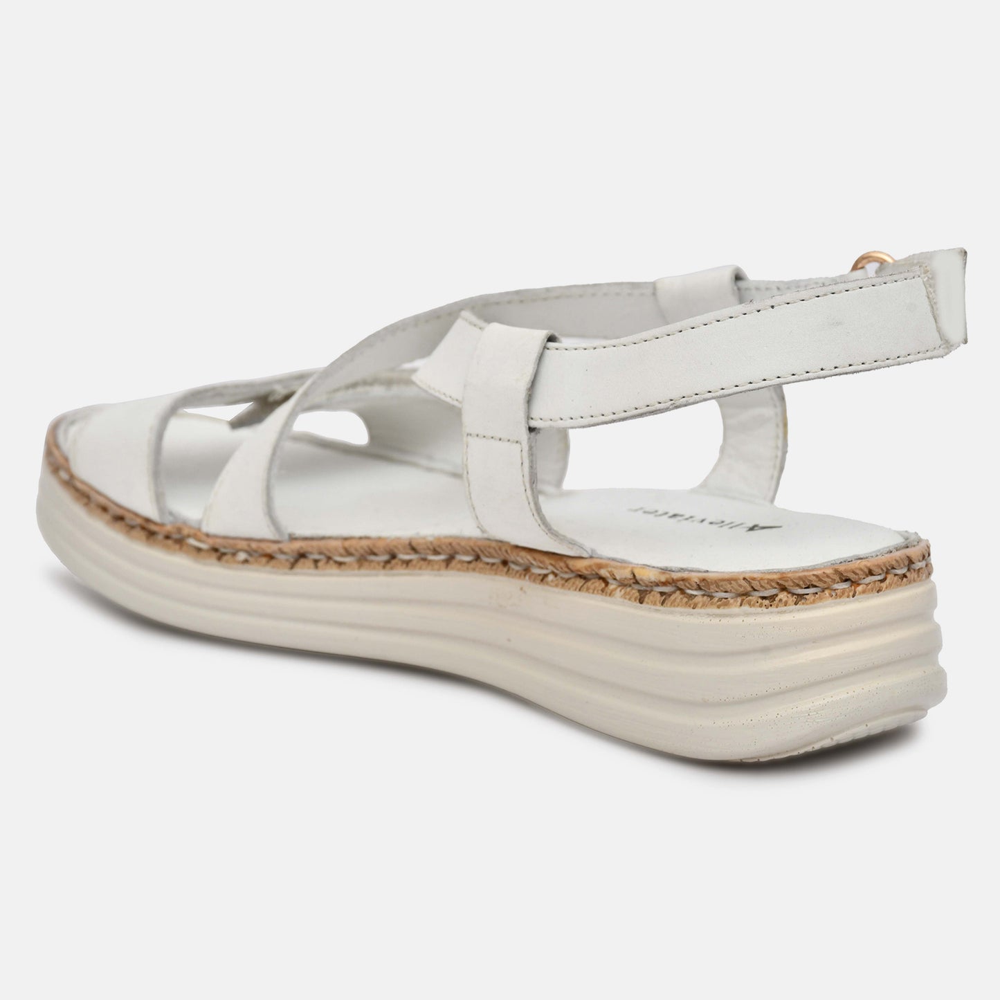 White Genuine Leather Sandals