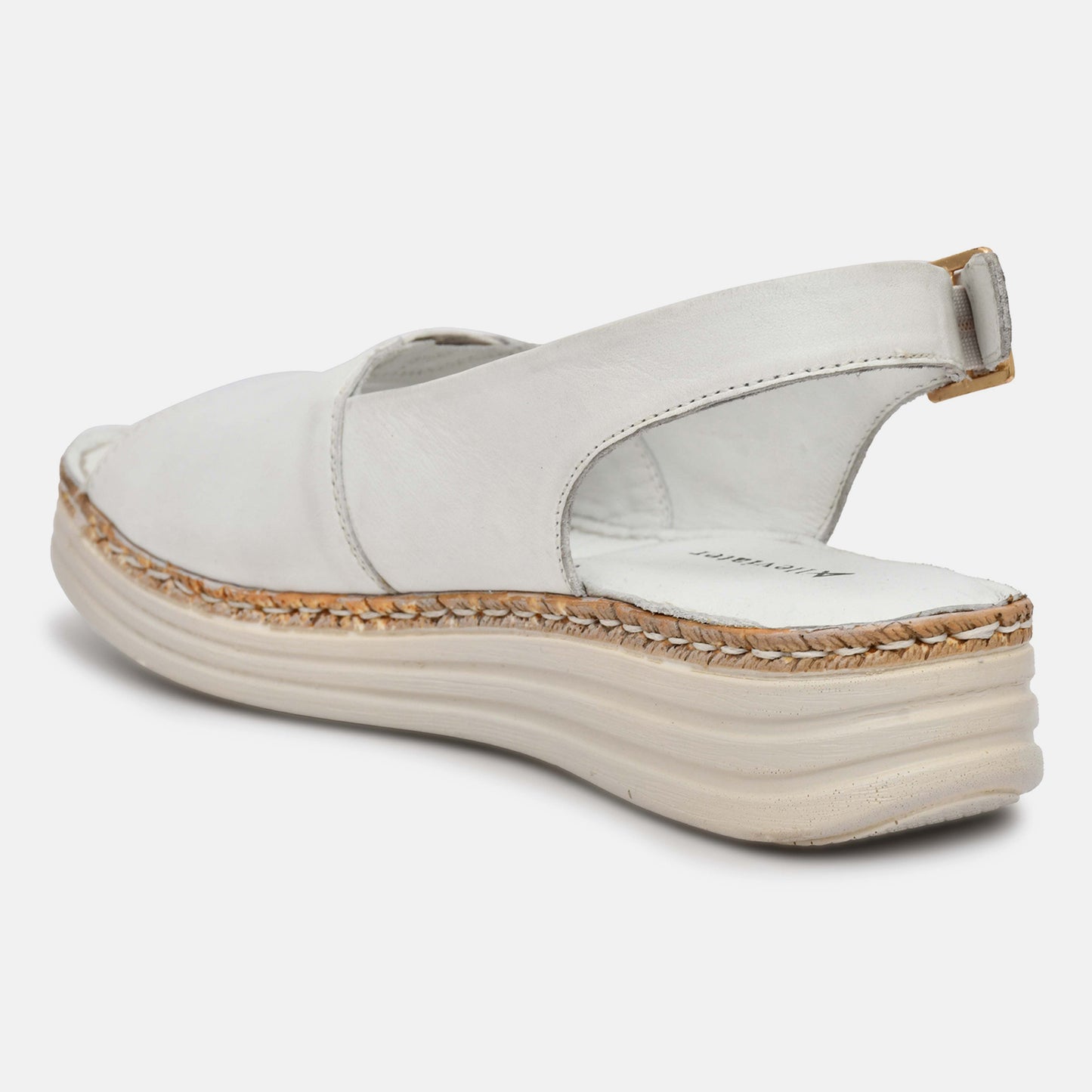 White Genuine Leather Sandals