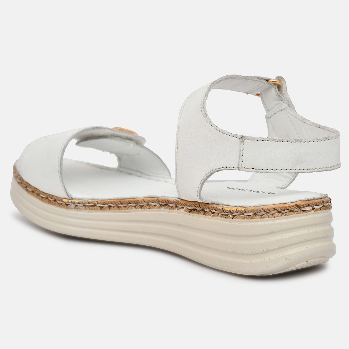 White Genuine Leather Sandals