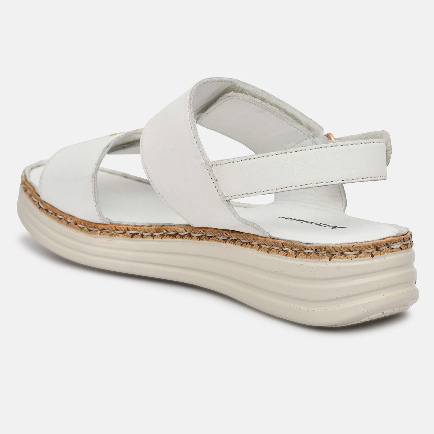 White Platform Strappy Leather Sandals