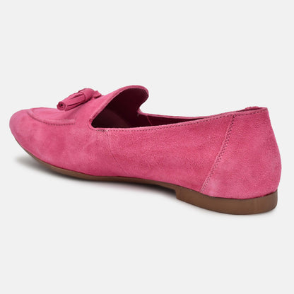 Fuchsia Genuine Leather Ballerinas