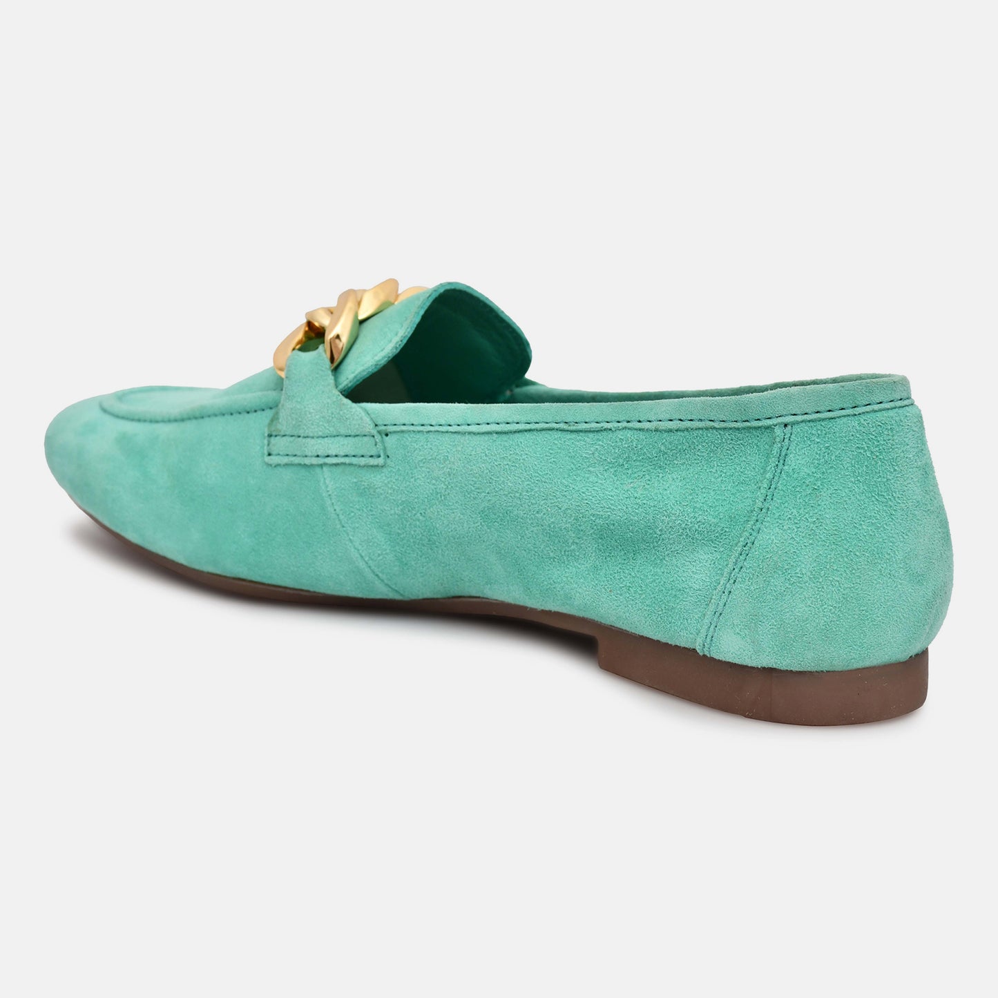 Green Genuine Leather Ballerinas