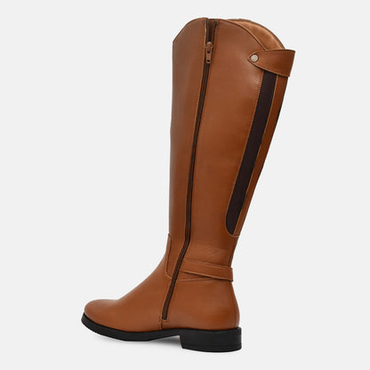 Tan Genuine Leather Long Boots