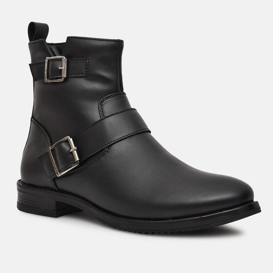 Black Genuine Leather Boots