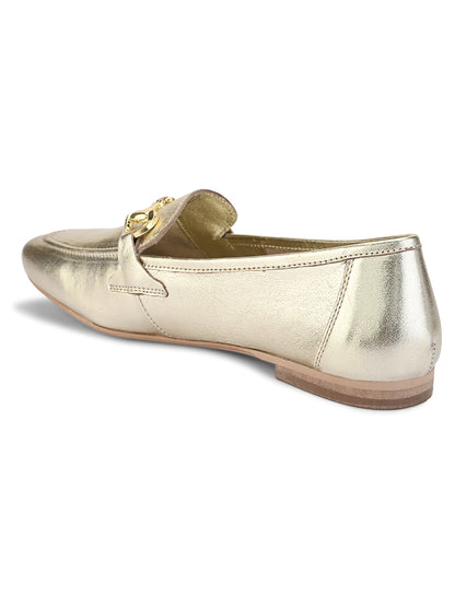 Casual Platinum Leather Ballerinas