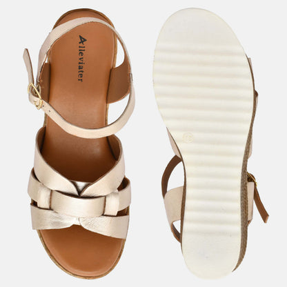 Platinum Platform Strappy Leather Sandals