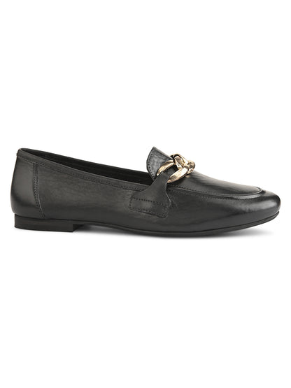 Casual Black Leather Ballerinas