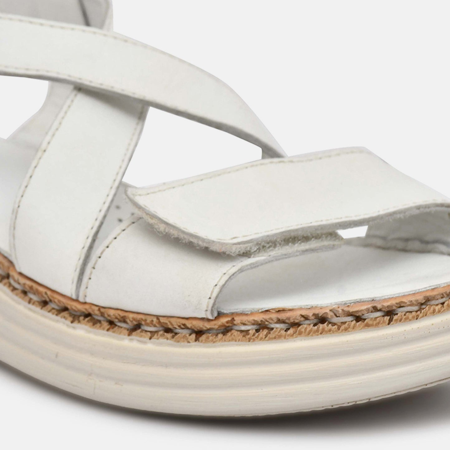 White Genuine Leather Sandals