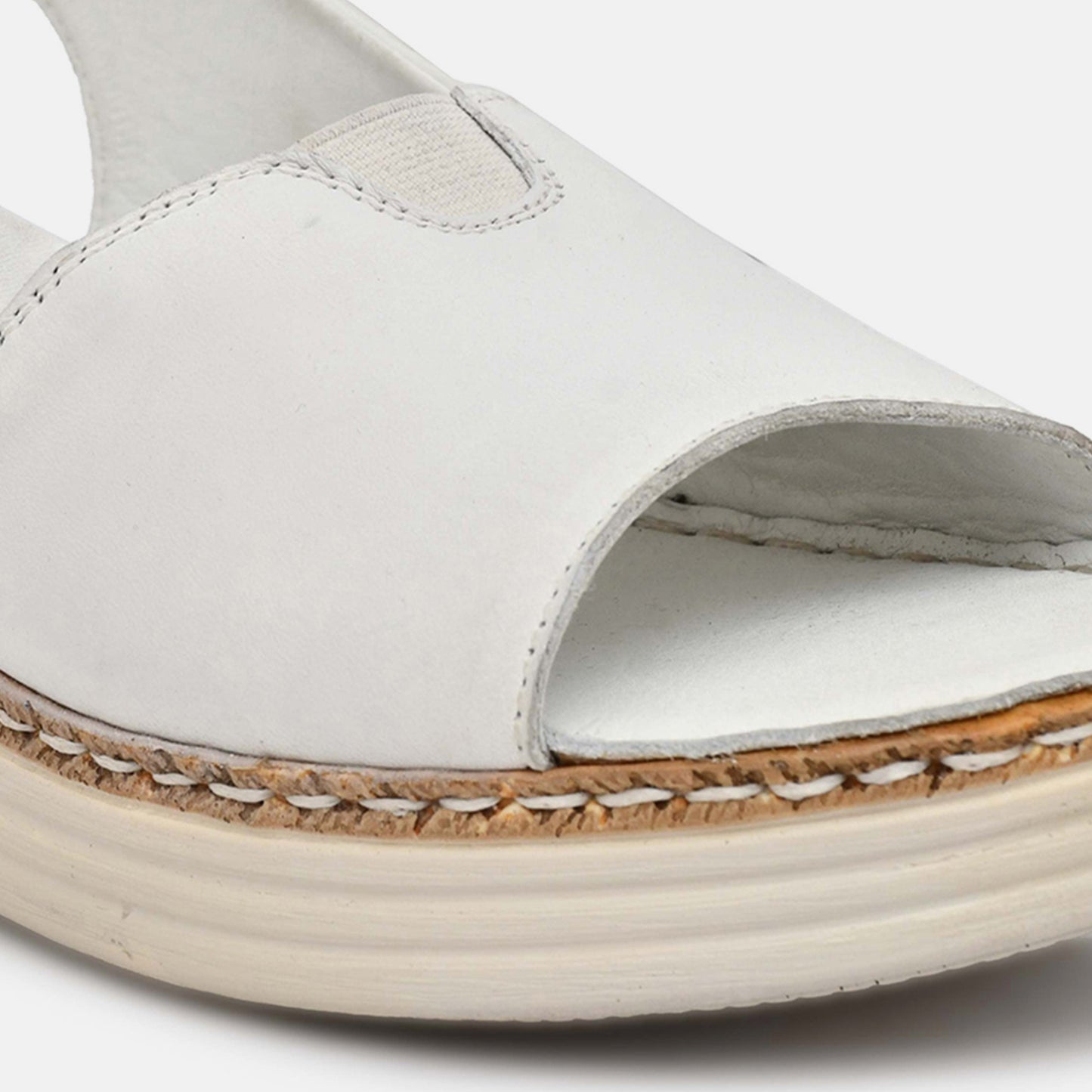 White Genuine Leather Sandals