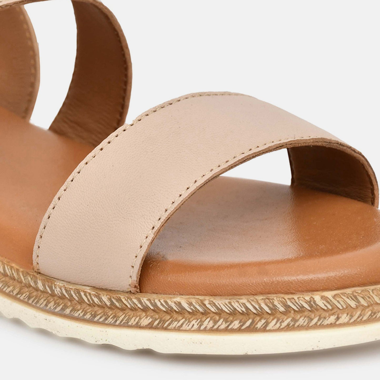 Nude Genuine Leather Sandals