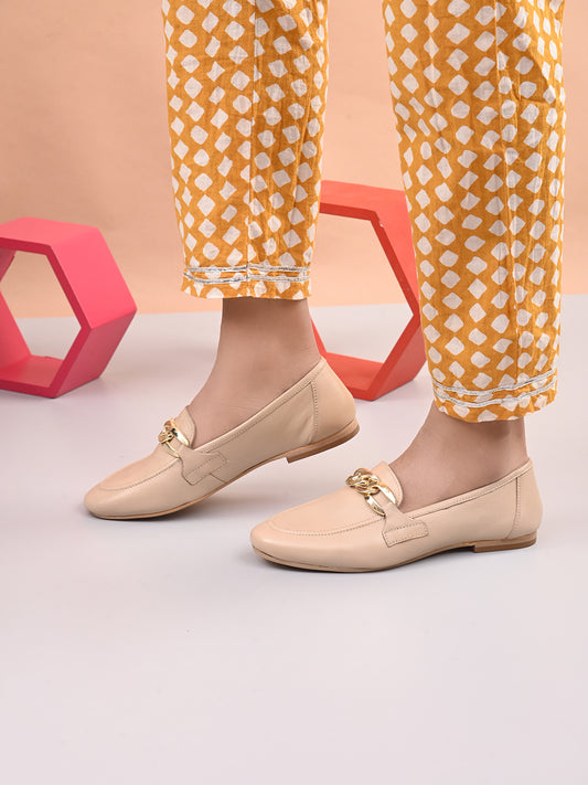 Alleviater Lässige Ballerinas aus hochwertigem Leder in Beige für Damen