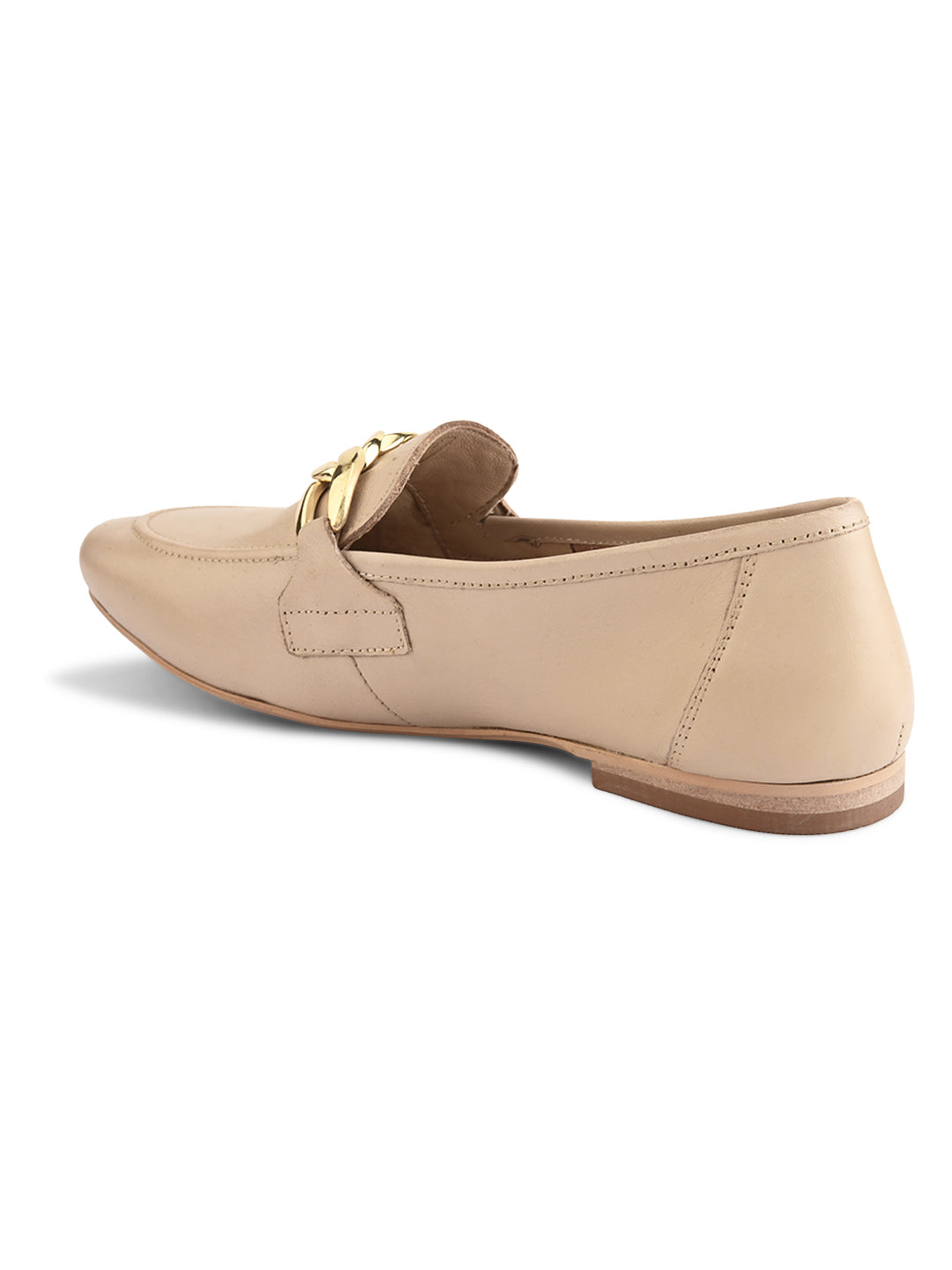 Casual Beige Premium Leather Ballerinas