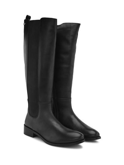 Wadenlange schwarze Stiefel von Alleviater für Damen