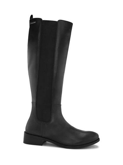 Calf Length Black Premium Italian Leather Boots