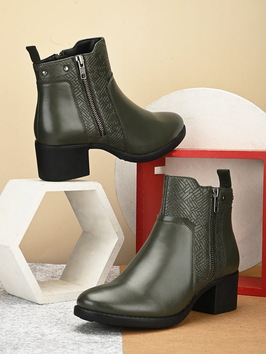 Casual Olive Ginebra Leather Boots