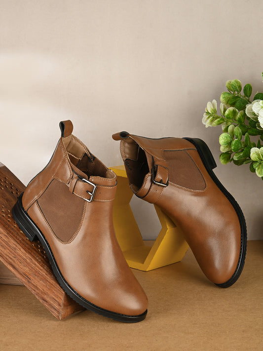 Casual Tan Ginebra Leather Boots